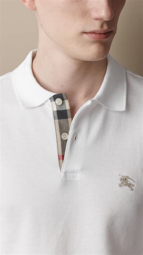 burberry polo white